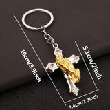 Zinc Alloy Personalized Keychain Cross