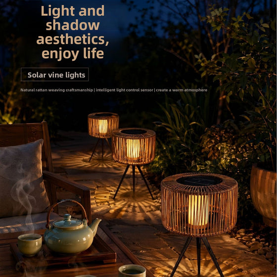 Solar Powered Outdoor Woven Rattan Floor Light Garden & Outdoor product image 2
