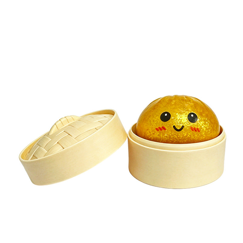 5CM Slow Rebound Squeeze Toy, Realistic Stress Relief Bun with Glitter, Squishy Fidget Toy