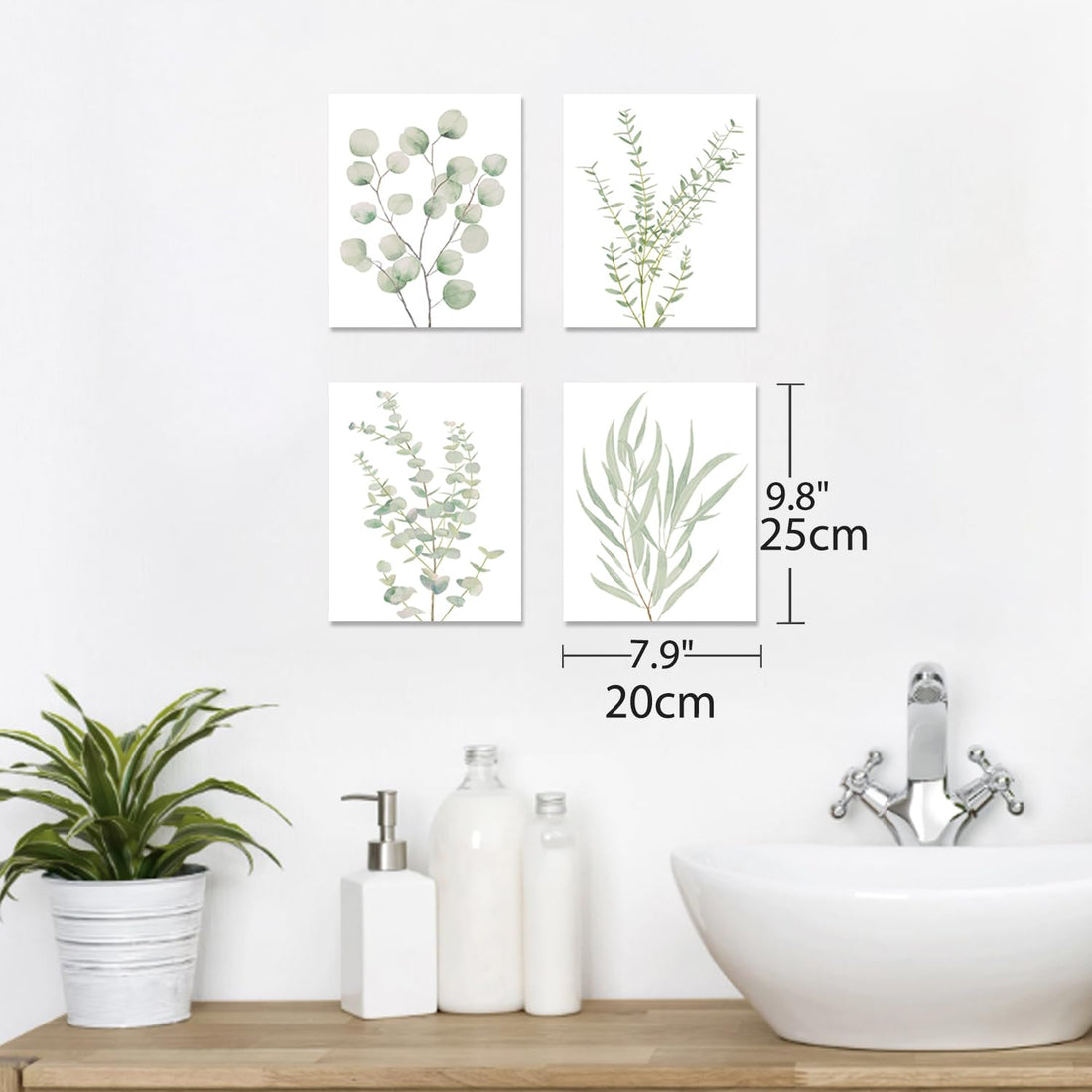 Single botanical canvas panel showing plant illustration detail