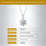 Moissanite Pendant S925 Silver Cross Chain Necklace