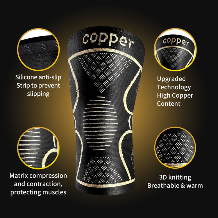 Copper Knee Pads Shock Absorbing Sports Support Pair