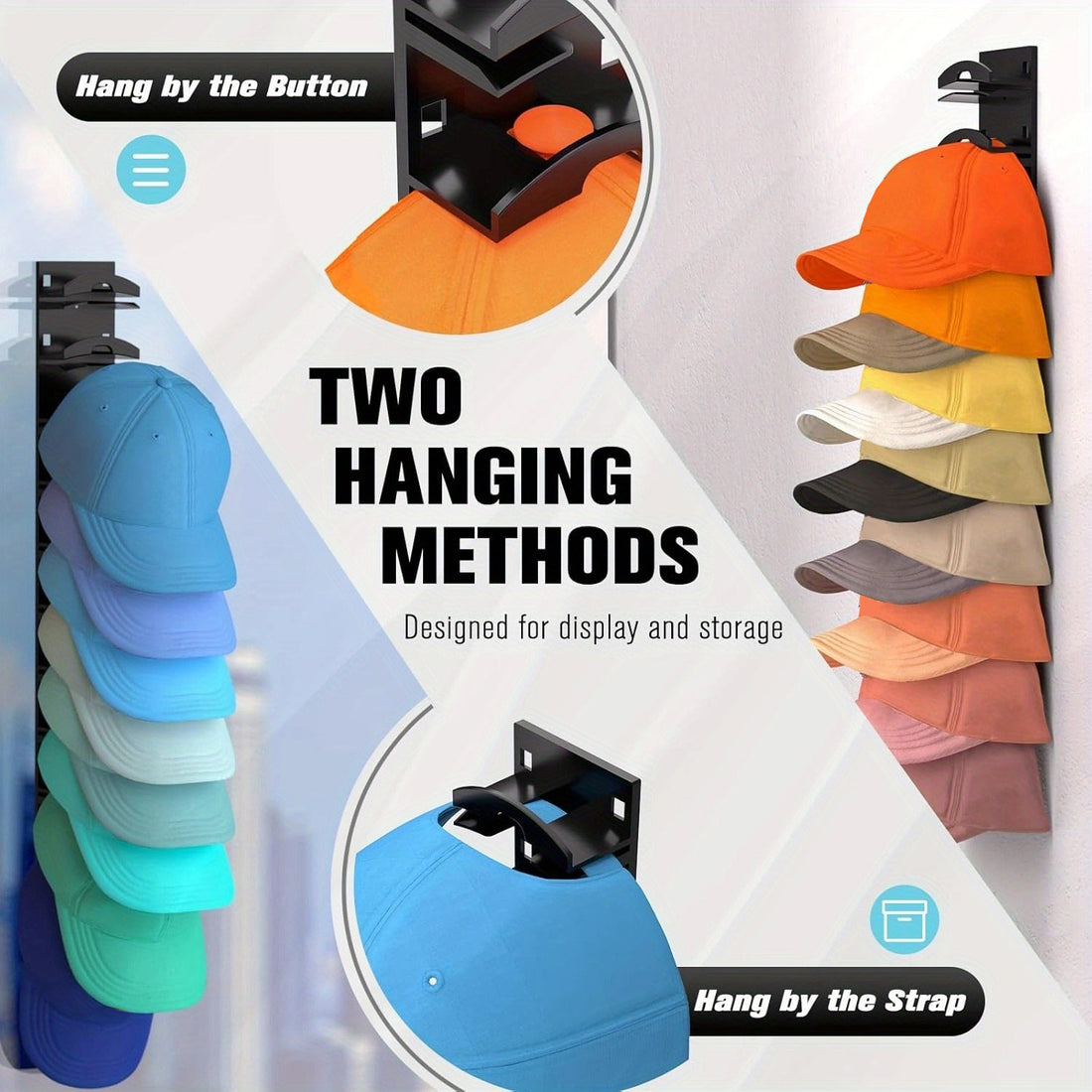 Wall-mounted storage hat rack