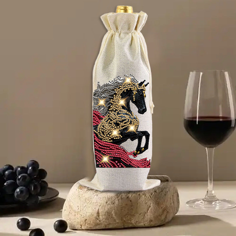 DIY Diamond Painting Wine Bag Handmade Craft Kit for Holiday Gifts and Home Decor