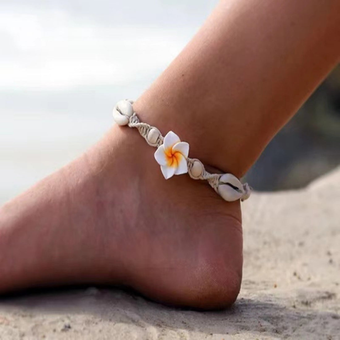 Bohemian Handmade Shell Clay Flower Beaded