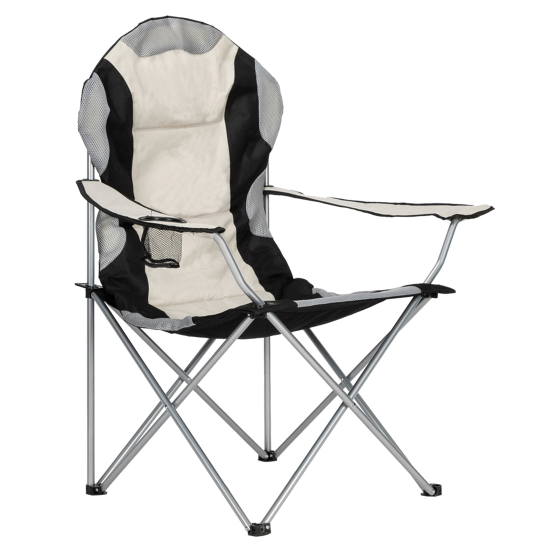 Folding camping chair with iron frame and carry bag, photo 2 of 10