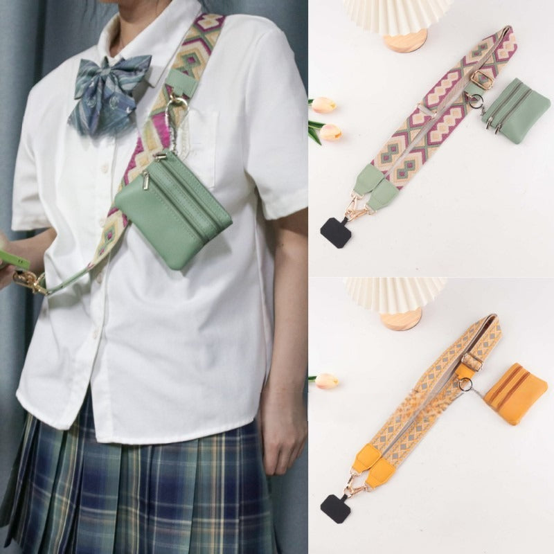 Crossbody phone strap with coin purse