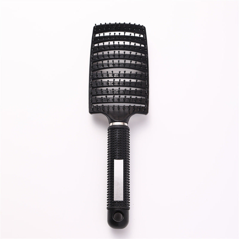 Scalp comb, curved rubber-coated big bend comb