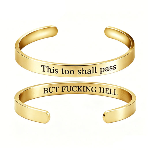 Engraved C-Shape Stainless Steel Bracelet Clothing & Accessories product image 2