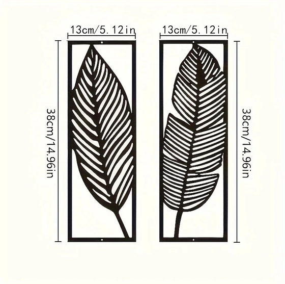 Size chart for the leaf panels 13 x 38 cm
