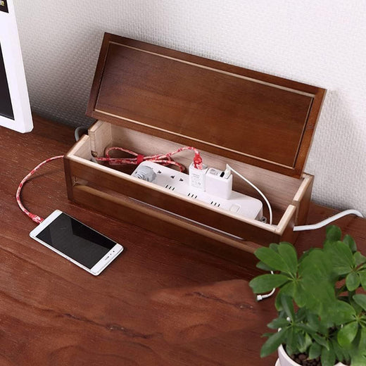 Spot Wooden Desktop Wire Storage Box