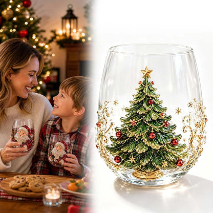 Christmas glass art cups glass cups egg cups