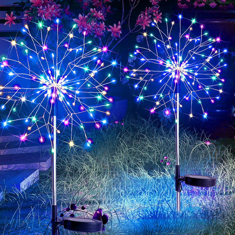 LED Solar Flower Fireworks Lights Outdoor Waterproof Copper Wire