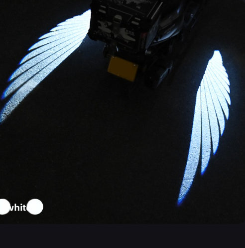 Motorcycle Floor Lamp Angel Wing Projection Lamp Welcome Lamp
