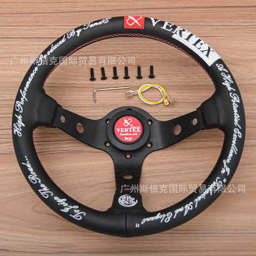 Cross-border hot-selling car universal deep concave competitive steering wheel 320MM modified leather steering wheel