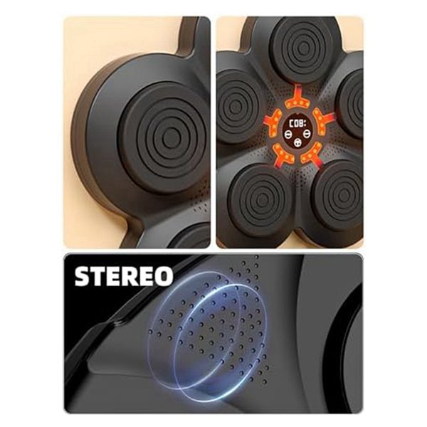 Smart Music Boxing Machine Wall Mounted Punching Pad Set with Adult Gloves and USB Charging for Home Fitness Kids Training