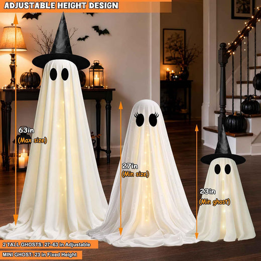 Remote Control LED Ghost Decorations with DIY Accessories