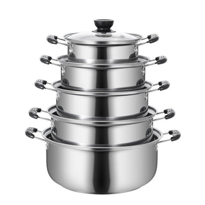 5-Piece Stainless Steel Saucepan Set — Induction