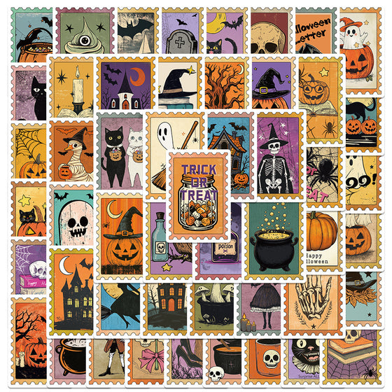 Vintage Halloween Stickers for DIY Decoration
