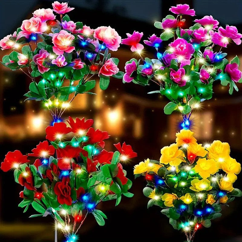Solar Powered Azalea Flower Garden Light