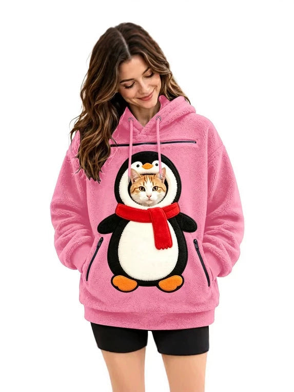Mens Christmas 3D Print Hooded Sweatshirt Fleece Lined Long Sleeve Pullover