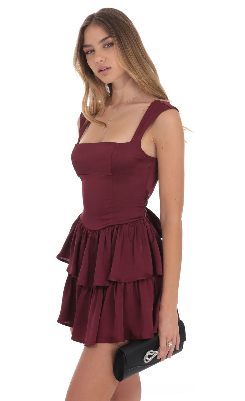 Women's square neck sleeveless smocked mini dress with pleated skirt, photo 6