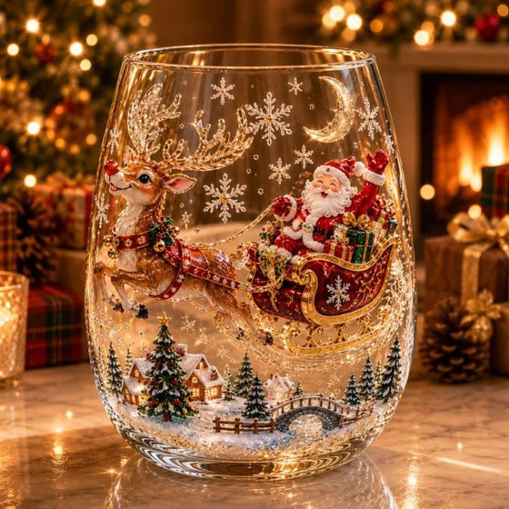 Christmas Glass Art Cups Glass Cups Egg Cups product image 3
