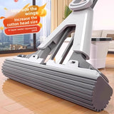 Double-fold rubber-coated mop for floor cleaning