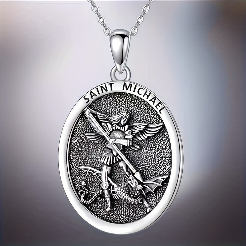 Men's Elliptical Angel Wings Necklace