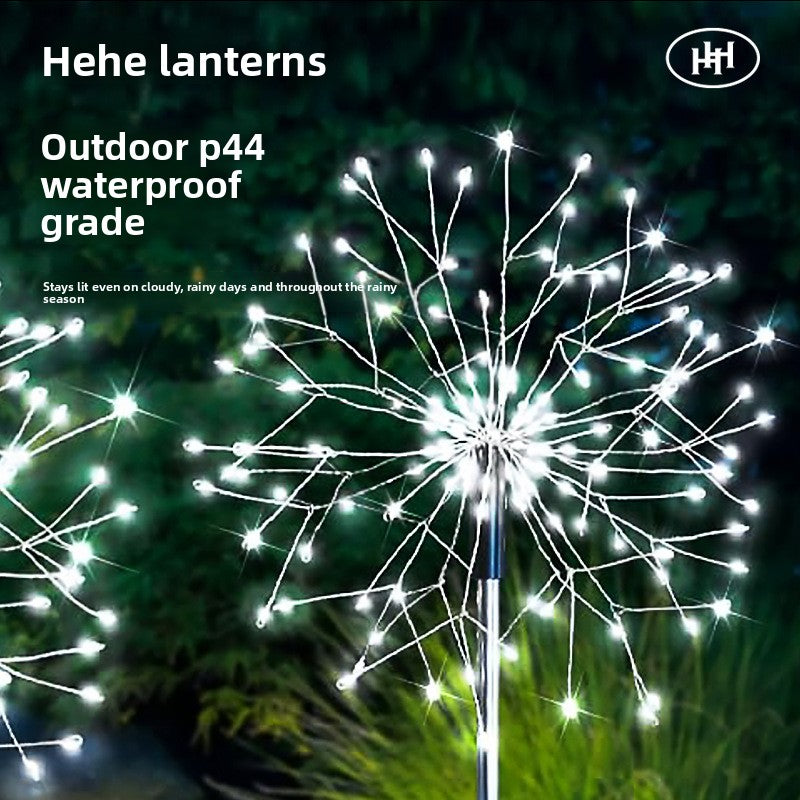 LED Solar Flower Fireworks Lights Outdoor Waterproof Copper Wire