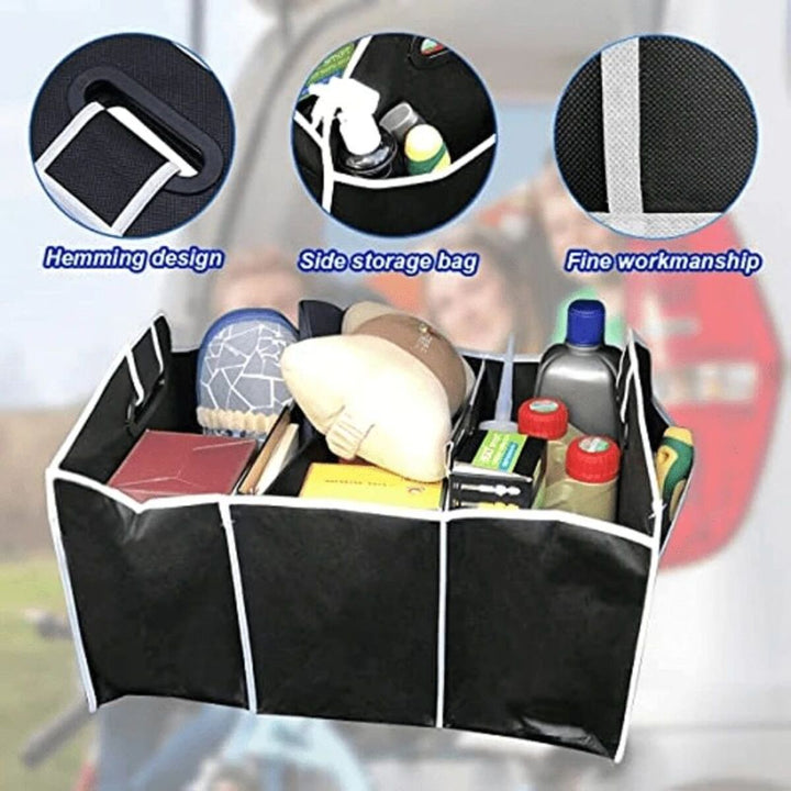 Car trunk organizer folded flat