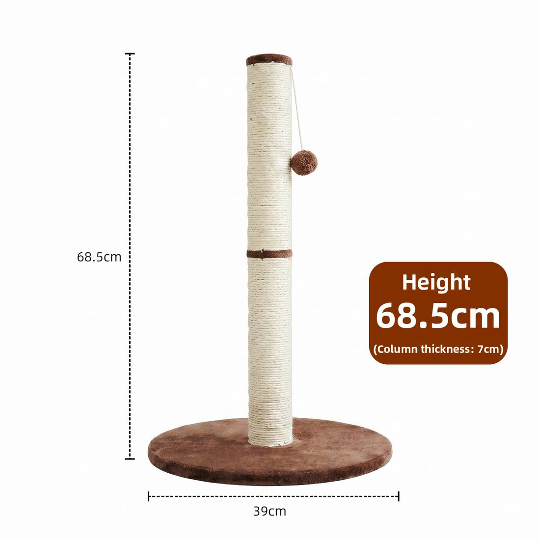 Heightened and thickened cat scratching post