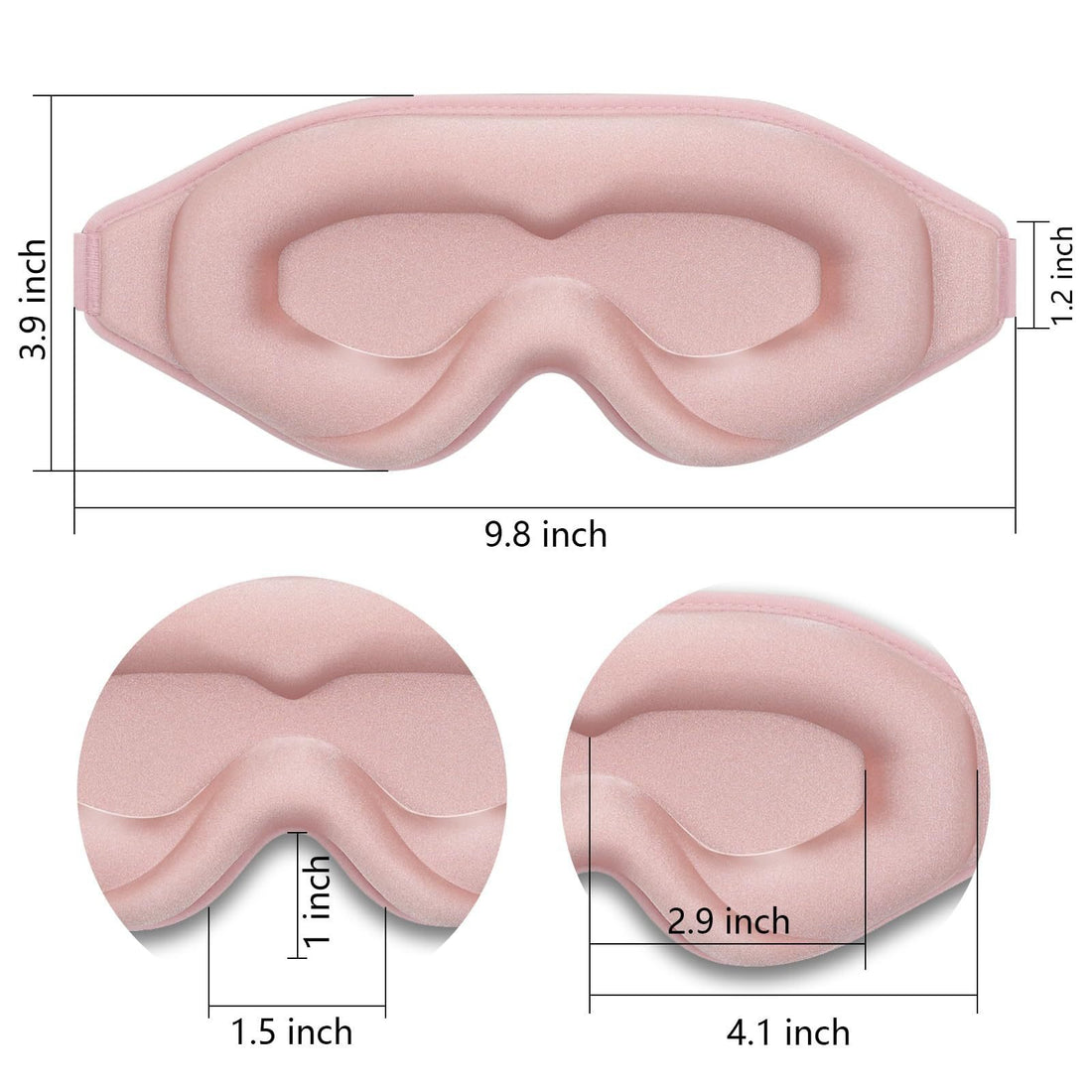 3D Contoured Memory Foam Sleep Eye Mask