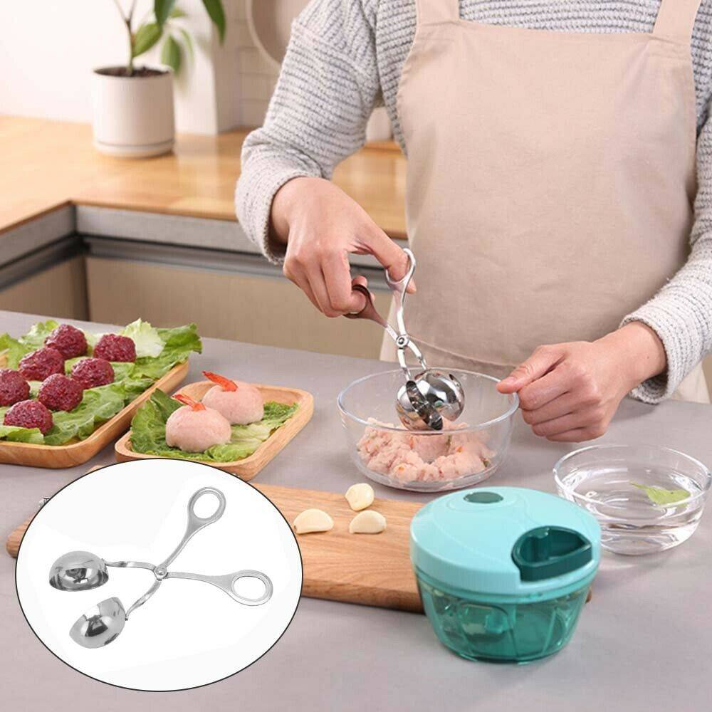 Meatball maker closed forming a round shape