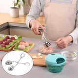 Meatball maker closed forming a round shape