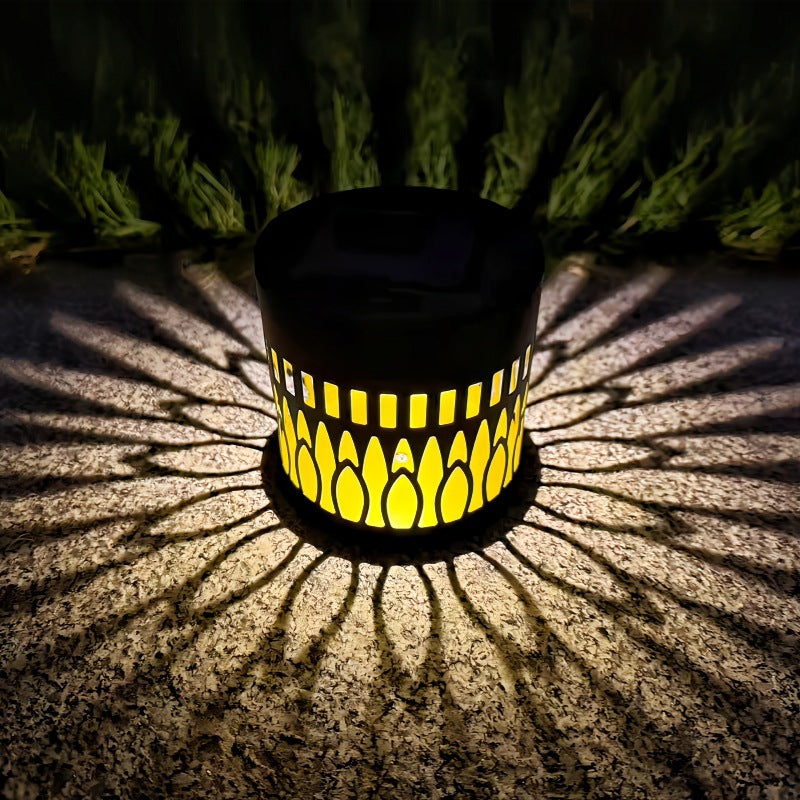 Solar Powered Outdoor Garden Light with Decorative Patterns