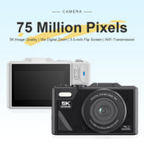 Flip Screen WiFi Digital Camera with 5K Video