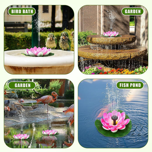 Solar Powered Floating Fountain Pump with LED Lights