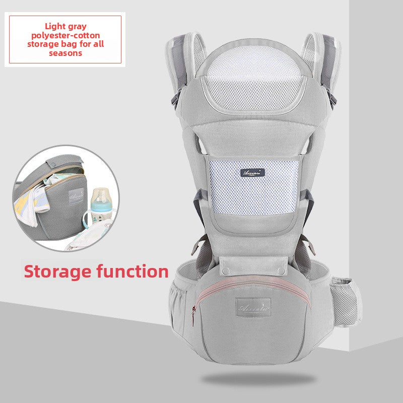 Foldable Baby Carrier with Waist Stool Dual Shoulder Support