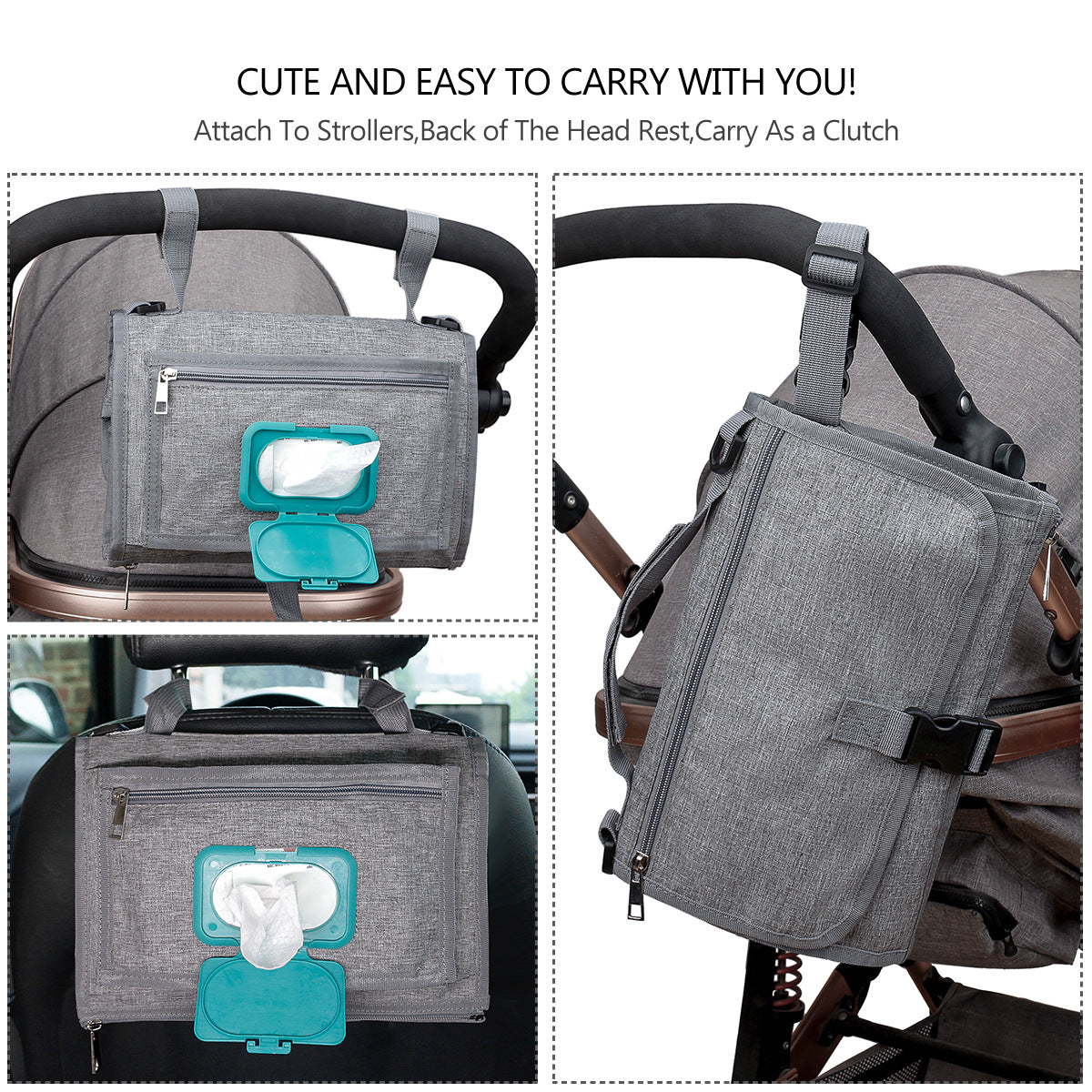 Baby changing pad shoulder strap detail