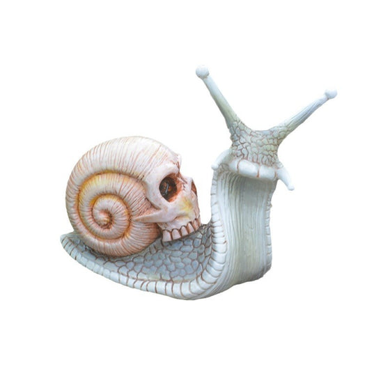 Halloween Skull Snail Resin Sculpture Garden Home Decor