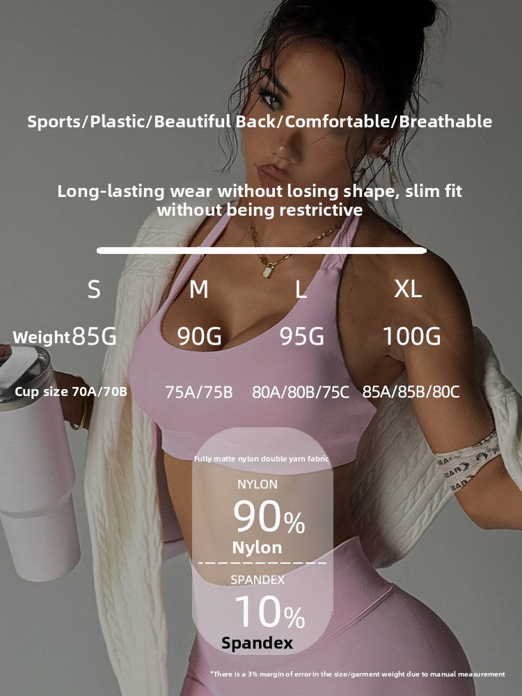 Women Halter Neck High Impact Sports Bra Breathable Shockproof Yoga Fitness Top