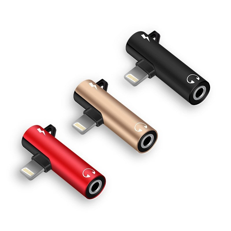 Apple 3.5mm to Lightning Headphone Adapter Charging and Audio Converter for iPhone