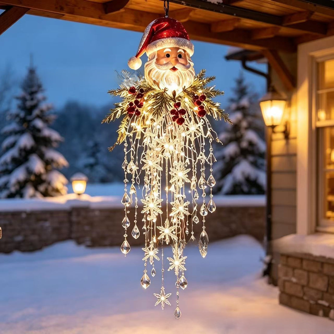 Glow Crystal Waterfall Resin Hanging Christmas Ornament, image 6 of 10
