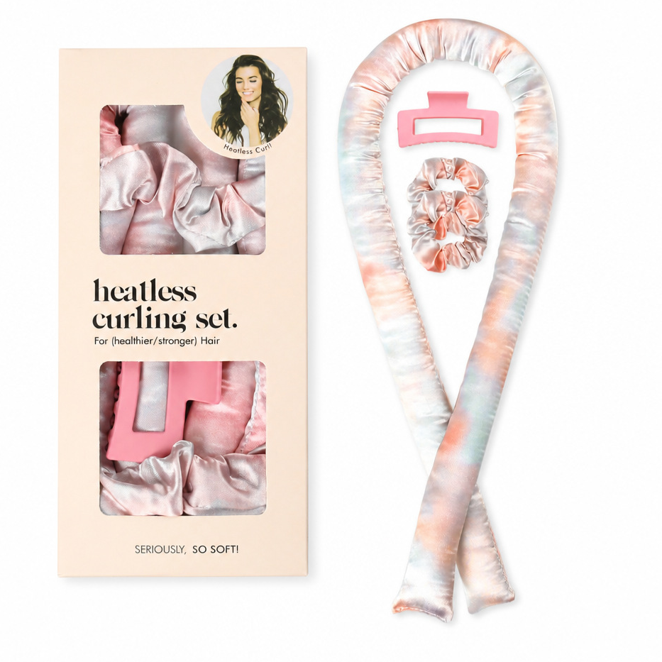 Curling iron satin heatless curling iron set
