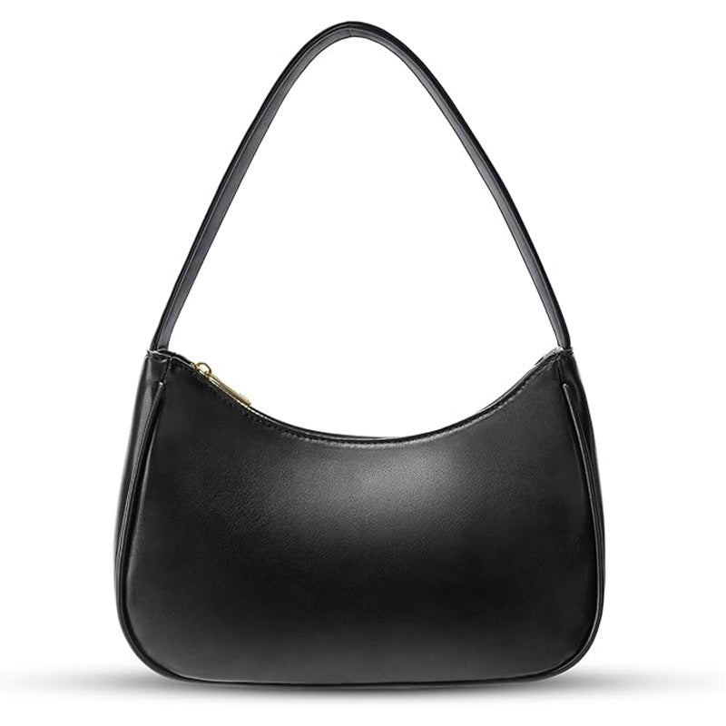 PU Leather Women's Underarm Bag Large Capacity Zipper Tote Handbag
