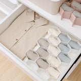Honeycomb drawer organizer in green color