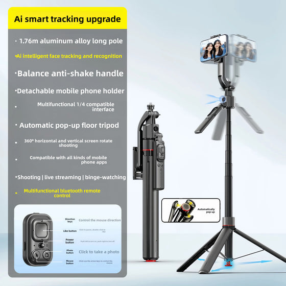 Bluetooth Gimbal Selfie Stick with Auto Tripod Phone Accessories product image 5