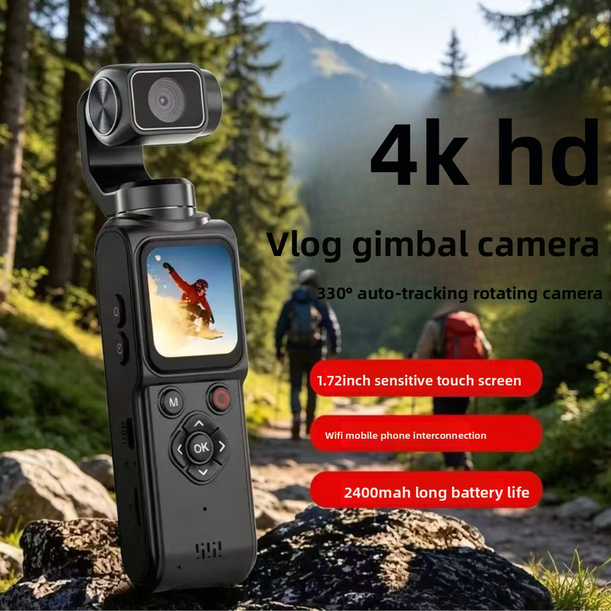 Handheld 4K Sports Camera with Gimbal