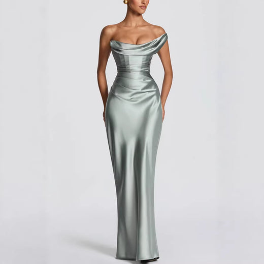 Off-Shoulder Satin Bodycon Dress Clothing & Accessories product image 3
